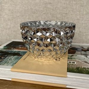 Metallic Silver Decorative Glass Bowl